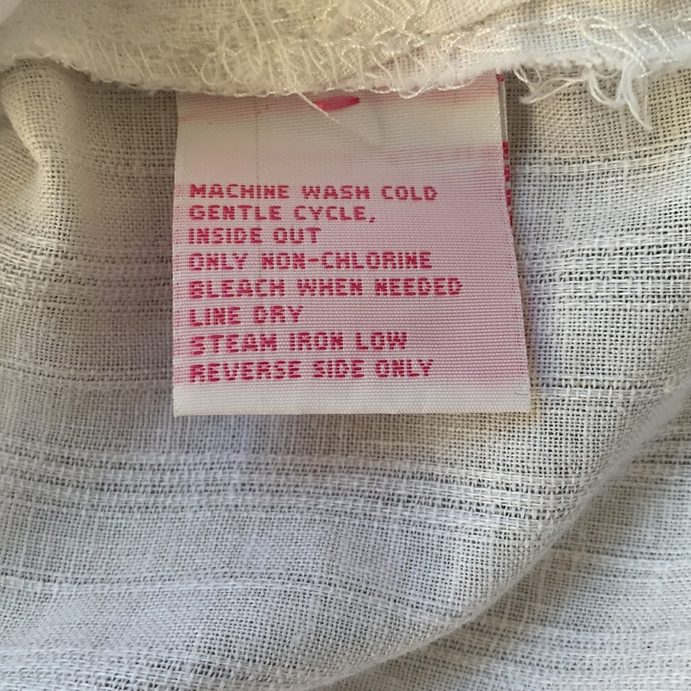 Pappagallo Embroidered White Linen Blend 3/4 Sleeve Blouse EUC Like New - Picture 6 of 9